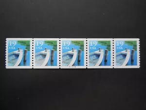 #2529a 19c Fishing Boat PNC5 Coil Strip Plate #A5555 MNH OG VF - Picture 1 of 1