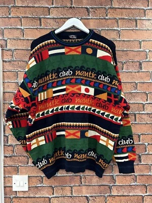 Suéter Italiano Tomorrows Bell Mondo Hombres Club Náutico Bandera Algodón y Seda Grande 54 Foto 1 de 4