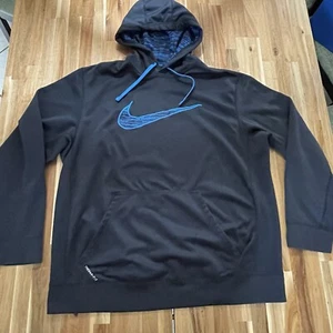 Nike Hoodie XL Schwarz Therma Fit Blau  - Bild 1 von 7