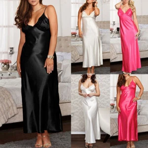 Lencería sexy para damas Prendas para dormir Vestido Sexy Camisón Seda Satén Camisón - Imagen 1 de 13