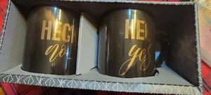 Pair Strawberry Street Mugs Heck Yes/No NEW IN BOX - Bild 1 von 6
