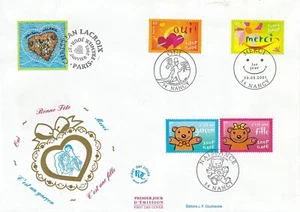 Enveloppe grand format 1er jour 2001 C'est un garçon une fille oui merci coeur - Imagen 1 de 2