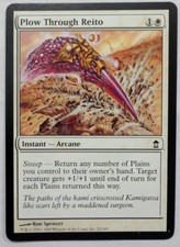 MAGIC THE GATHERING SAVIORS OF KAMIGAWA WHITE PLOW THROUGH REITO INSTANT CARD