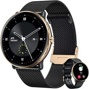 Smartwatch Damen Herren mit Telefonfunktion Armbanduhr für iPhone Samsung Huawei - Bild 1 von 7