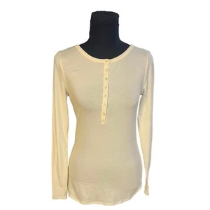 NWT Chelsea & Theodore Off White Long Sleeve Modal Blend Henley T-shirt Size S - Picture 1 of 8