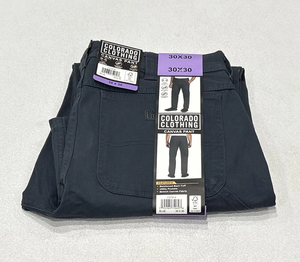 Colorado Clothing Men's Canvas Pants Blue Size 30X30