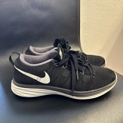 Nike Flyknit Lunar 2 Black Athletic Workout Running Trainer Shoes Women’s Sz 8 - Image 1 of 4