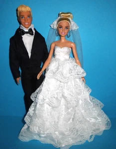 %*Barbie Brautpaar*Braut+Bräutigam*Barbie im hübschen Brautkleid*Ken im Anzug*% - Bild 1 von 3