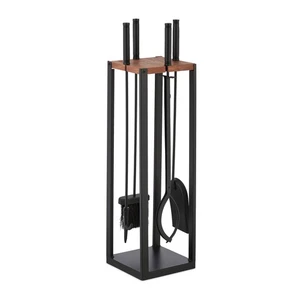 Set attrezzi camino Utensili da stufa Design vintage Legno mango Ferro 5 pz. - Foto 1 di 9