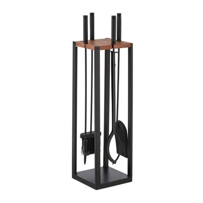 Set attrezzi camino Utensili da stufa Design vintage Legno mango Ferro 5 pz. - Immagine 1 di 4