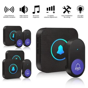 Funk Türklingel Funkklingel 400m Haustür Klingel IP55 Wasserdicht Außenbereich - Bild 1 von 22