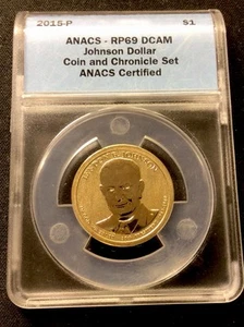 2015 P Reverse Proof Lyndon B Johnson $1! ANACS RP69DCAM! ENN Coins - Picture 1 of 2