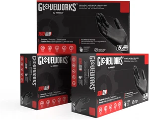 Black Nitrile Gloves Disposable Latex Free, 5 Mil Industrial, for Mechanic, Clea - Picture 1 of 12