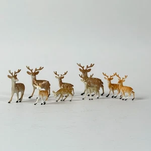 Estatuillas de ciervos vintage de 9 animales en miniatura escala HO  - Imagen 1 de 8