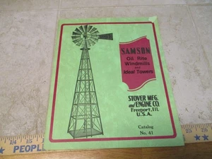 1934  Samson OIL RITE WNDMILLS  & Ideal Towers Catalog No. 41 Stover MFG VTG - Imagen 1 de 4