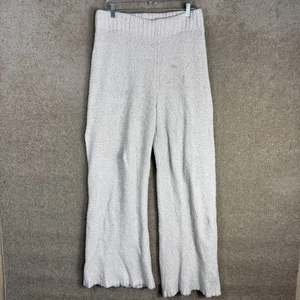 Skims Cozy Knit Pants Womens L/XL High Rise Beige Boucle Lounge Wide Leg Sherpa - Picture 1 of 11