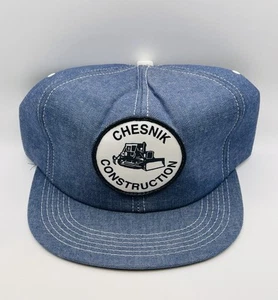 Vintage Denim Snapback Mütze Chesnik Construction Vintage Patch Cap - Bild 1 von 6
