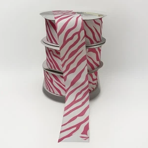 Pink Zebra Print Ribbon Grosgrain Craft Sewing hairbow Gift Wrap - Picture 1 of 5