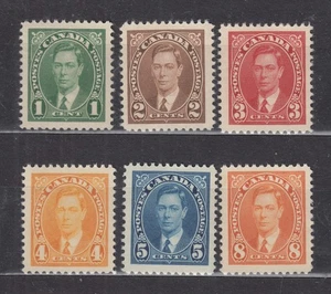 1937  #231- #236 1¢-8¢ GEORGE VI "MUFTI"  ISSUE  COMPLETE SET F-VF SET - Bild 1 von 1