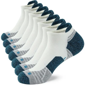 Men's Athletic Running Socks 7 Pairs Thick Quarter Socks Cushion Ankle Socks - Picture 1 of 7