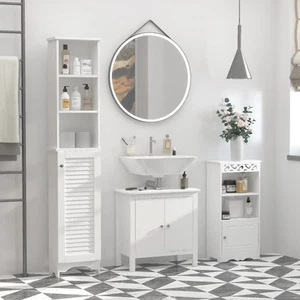Mobile bagno moderno alto contenitore slim Tallboy armadio ante ripiani NUOVO - Foto 1 di 12