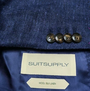 Suitsupply Lazio E. THOMAS Wool Linen Tussah & Mulberry Silk slim blazer 36S - Picture 1 of 12