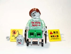 Custom Minifig Stephen Hawking ZOMBIE VERSION Lego Minifigure Pad Printed - Picture 1 of 2