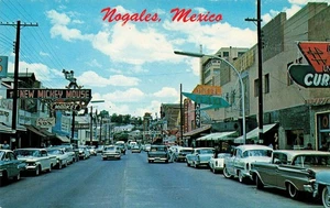 MEXICO POSTCARD: NEW MICKEY MOUSE MARKET, HOTEL OBREGON AVE NOGALES SON. MEX. - Picture 1 of 2