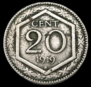 1919R overstrike 1894 Italy 20 Centesimi KM58+KM28 Excellent Example (bk29) - Picture 1 of 7