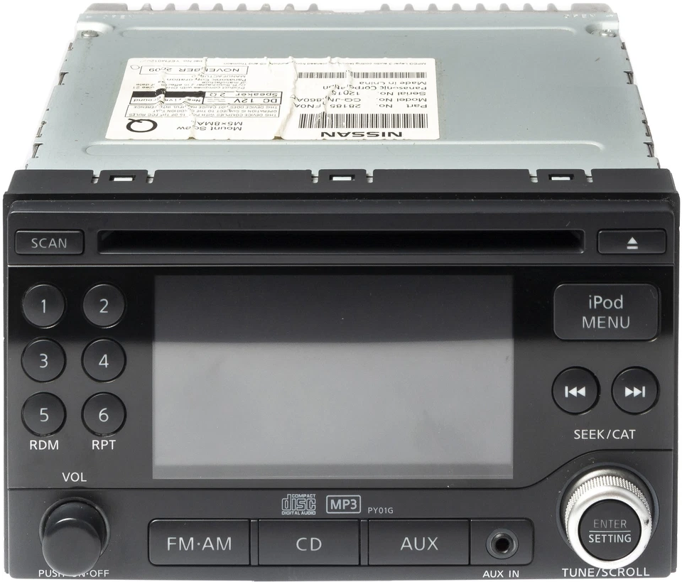 2010 Nissan Cube AM FM Radio Single Disc CD MP3 Player Aux 281851FN0A Face PY01G - Image 1 of 4