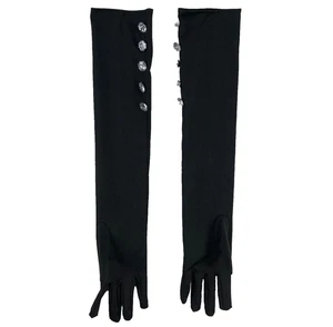 Lote de 2 guantes negros de encaje negro Dickie hasta el codo de colección para mujer - Imagen 1 de 3