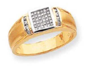 14K Two-Tone Gold Mens 0.33CT Natural Diamond Ring, 7.5 Gr. Sz:10 Now $999 - Picture 1 of 3