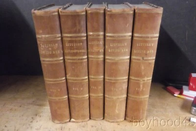 Littell's Living Age--Bound Volumes I-V, 1844-1845--Half Leather - Image 1 of 4