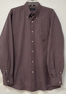 Nautica mens button down shirt Size Large Plaid Work Casual Dress Shirt Plaid - Picture 1 of 8