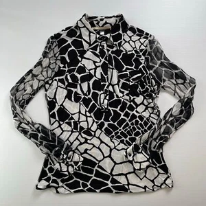 Roberto Cavalli Class Womens Top Blouse Black White Size US 16 - Picture 1 of 8