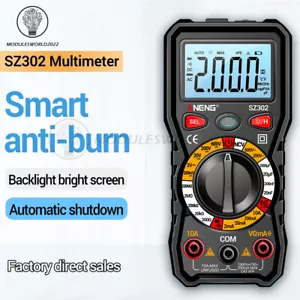 SZ301/SZ302 Multimetro Digitale Multimetro Professionale Voltmetro Auto AC DC - Foto 1 di 18