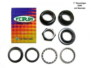 FIRST, Steuersatz, Lenkkopflager, schwarz, 1" durchgängig mit Gewinde, NEU - Picture 1 of 1