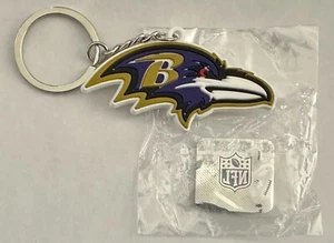 BALTIMORE RAVENS OFFICIAL BIRD HEAD RUBBER KEYCHAIN - New - Picture 1 of 2