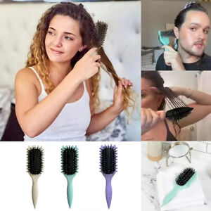 Hollow Comb Bounce Curl Define Styling Brush New Durable Smooth Hair Fluffy US