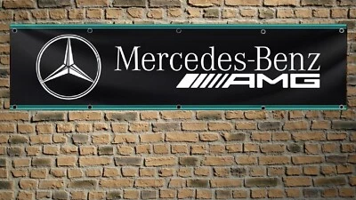 Mercedes-Benz AMG 2x8 FT Banner Car Racing Flag for Workshop Man Cave Wall - Image 1 of 3