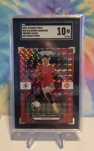 2022-23 Prizm Premier League Alejandro Garnacho RC Red Mosiac #90 SGC 10 - Foto 1 di 2