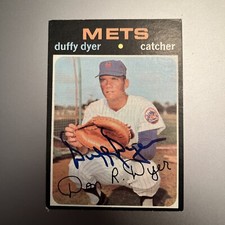 DUFFY DYER 1971 TOPPS AUTOGRAPHED SIGNED AUTO BASEBALL CARD