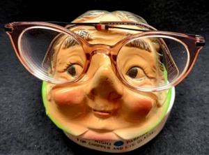 VTG Ceramic Lego 3D Old Woman Novelty Eyeglasses Denture Holder Overnight Parkin - Picture 1 of 11