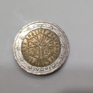 LIBERTÉ ÉGALITÉ FRATERNITÉ ,J. JIMENEZ R F 2001, France 2 EURO COIN Misprinting - Picture 1 of 6