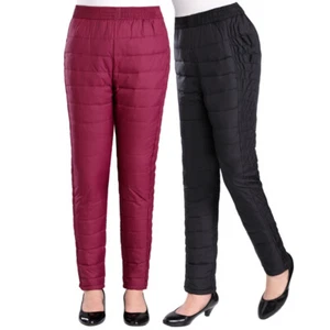 Pantalone donna piumino ovatta pantalone cotone termico vita alta oversize invernale - Foto 1 di 6