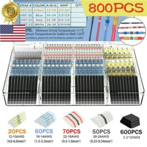 800 PIEZAS Manga de sello de soldadura Impermeable Contractor de calor Conectores de cable Terminales - Imagen 1 de 10