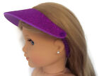 Purple Glitter Visor Hat for 18 inch American Girl Doll Clothes Accessories