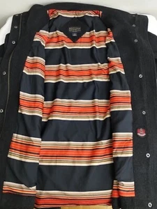Pendleton Woolen Mills Mens Dark Gray Wool Zip Up Coat Funnel Neck Size Large - Picture 1 of 12