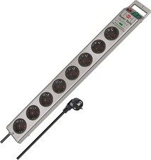 Brennenstuhl 1153340118 Steckdosenleiste mit Schalter 8fach Silber Schutzkontakt