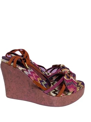 Missoni Mujer Sandalias Plataforma Cuñas Hechas en Italia Talla 39.5 Foto 1 de 4